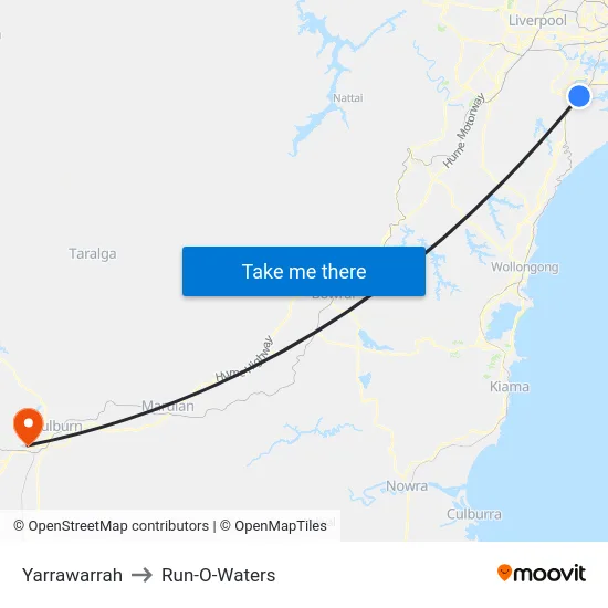 Yarrawarrah to Run-O-Waters map