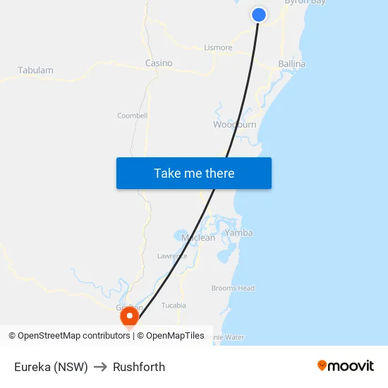 Eureka (NSW) to Rushforth map