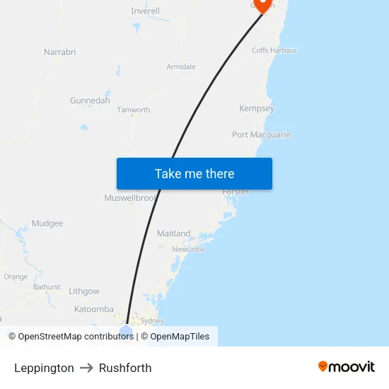 Leppington to Rushforth map