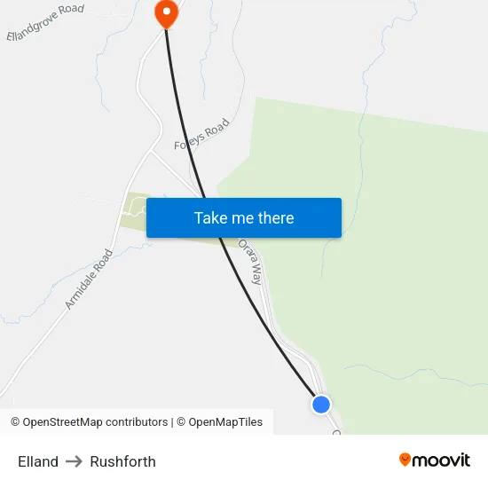 Elland to Rushforth map