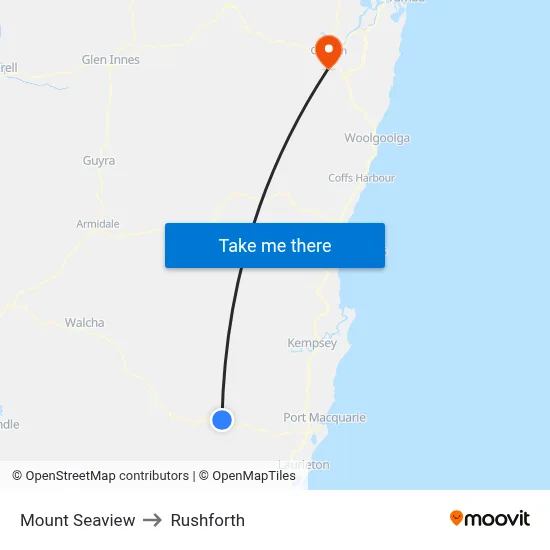 Mount Seaview to Rushforth map