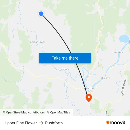 Upper Fine Flower to Rushforth map