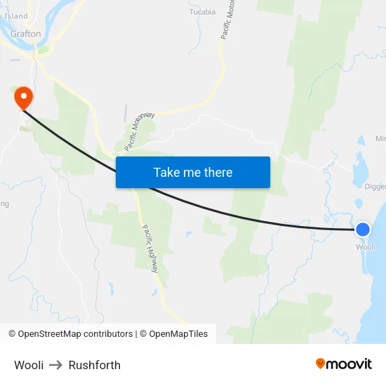 Wooli to Rushforth map