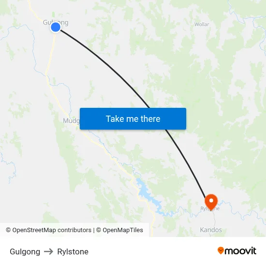 Gulgong to Rylstone map