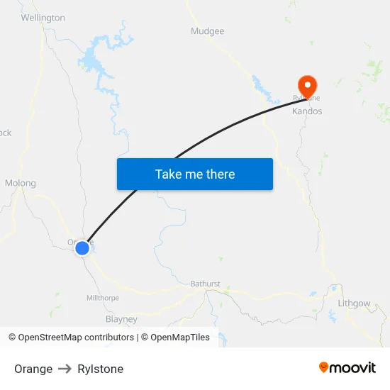 Orange to Rylstone map