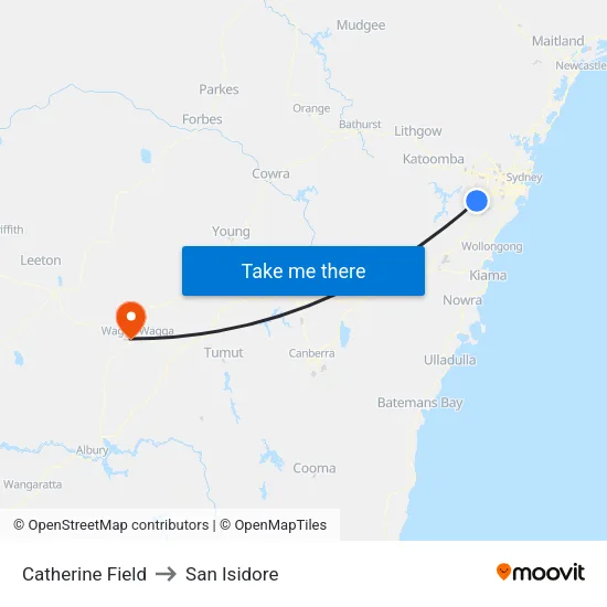 Catherine Field to San Isidore map