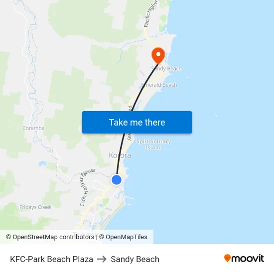 KFC-Park Beach Plaza to Sandy Beach map