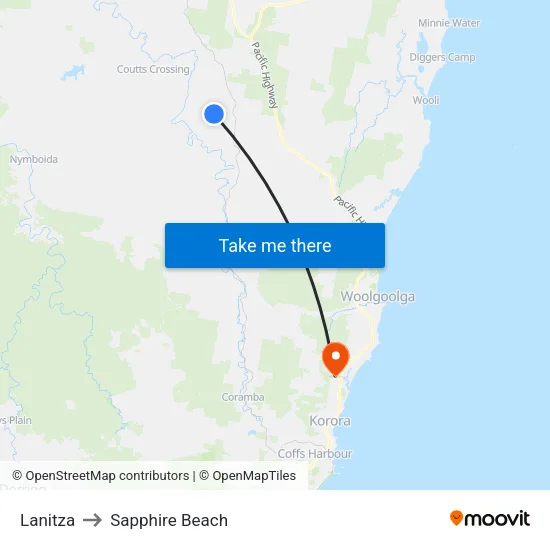 Lanitza to Sapphire Beach map