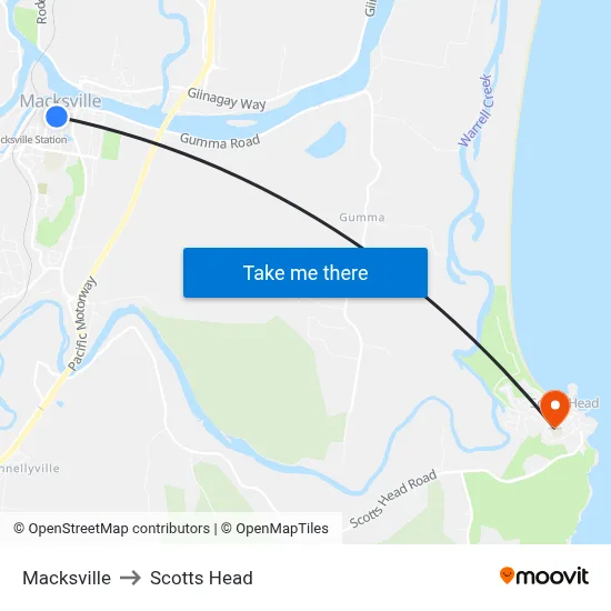 Macksville to Scotts Head map