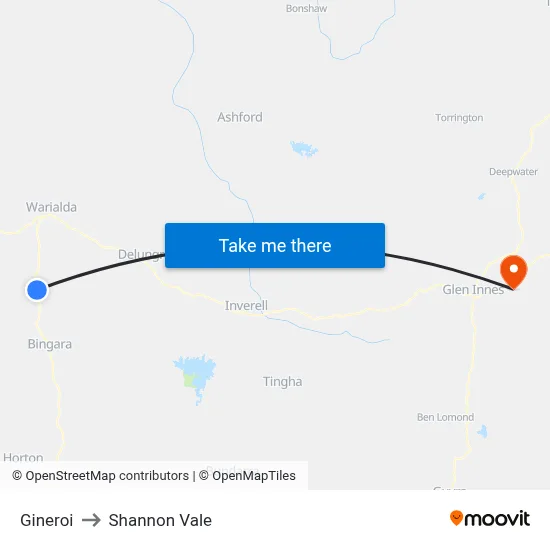 Gineroi to Shannon Vale map