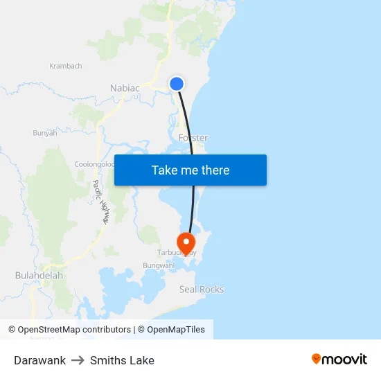 Darawank to Smiths Lake map
