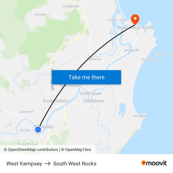 West Kempsey to South West Rocks map
