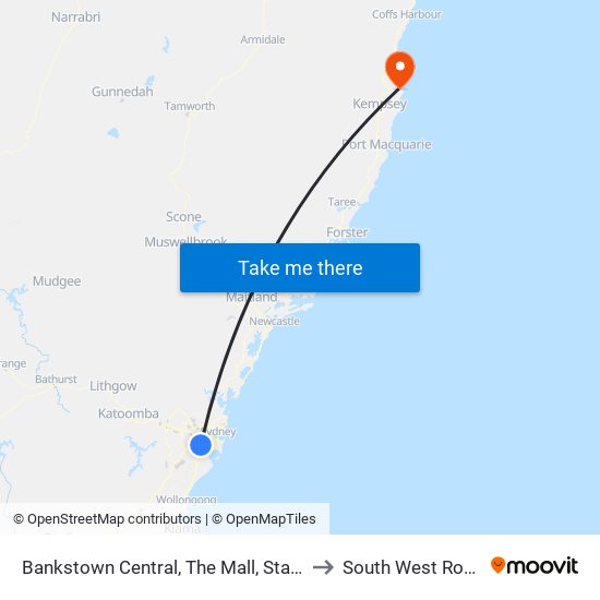 Bankstown Central, The Mall, Stand C to South West Rocks map