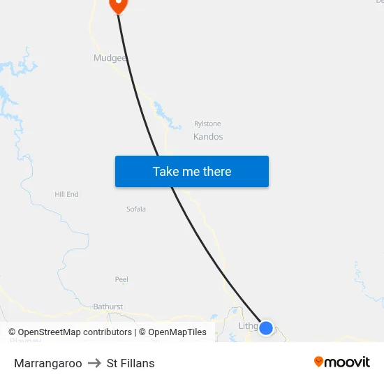 Marrangaroo to St Fillans map