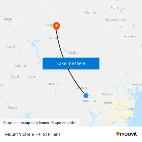 Mount Victoria to St Fillans map