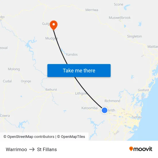 Warrimoo to St Fillans map