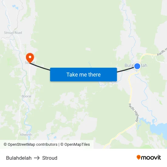 Bulahdelah to Stroud map