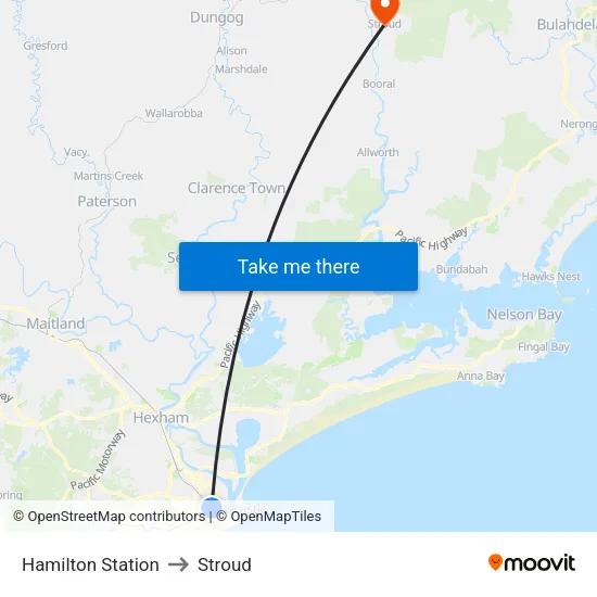 Hamilton Station to Stroud map