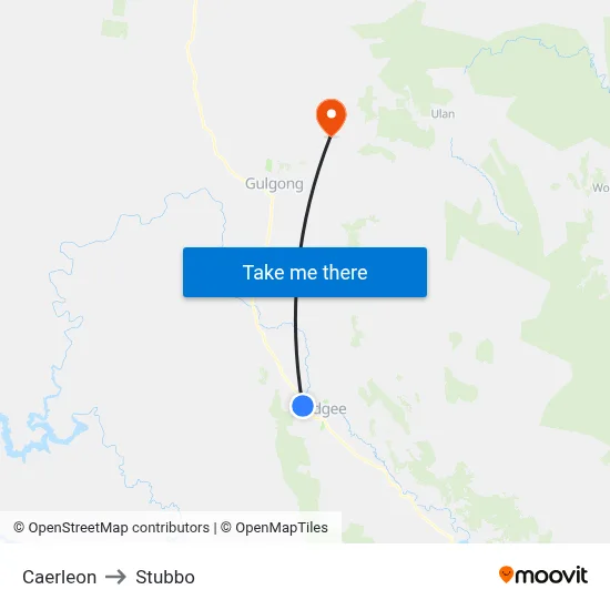 Caerleon to Stubbo map