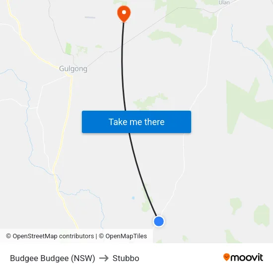Budgee Budgee (NSW) to Stubbo map
