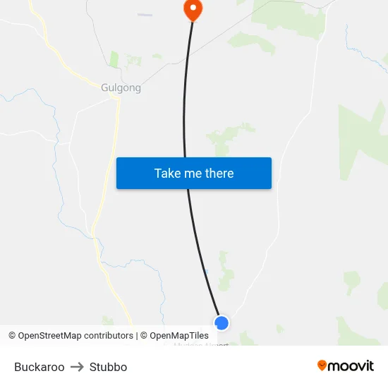 Buckaroo to Stubbo map