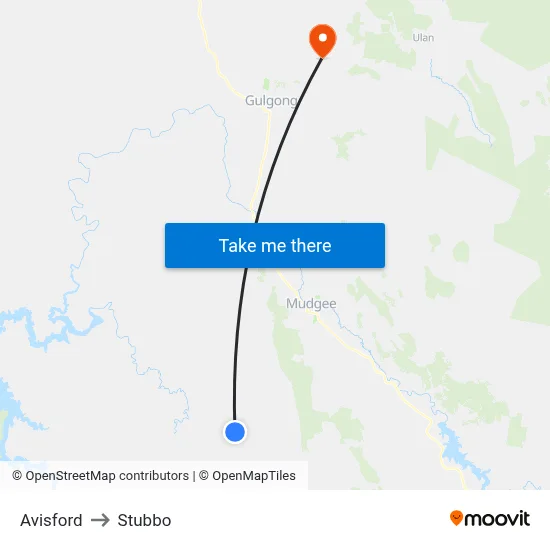 Avisford to Stubbo map