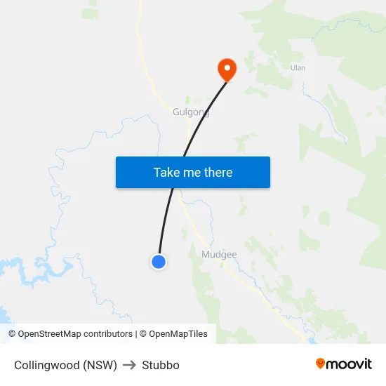 Collingwood (NSW) to Stubbo map