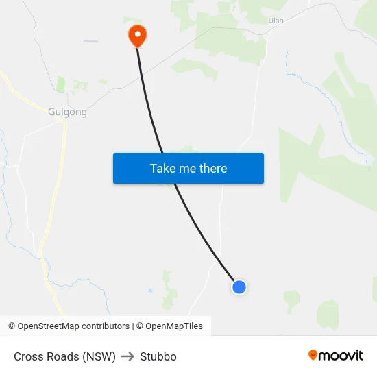Cross Roads (NSW) to Stubbo map