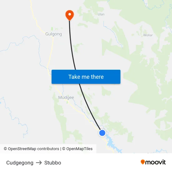 Cudgegong to Stubbo map