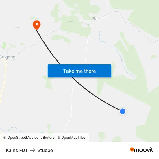 Kains Flat to Stubbo map