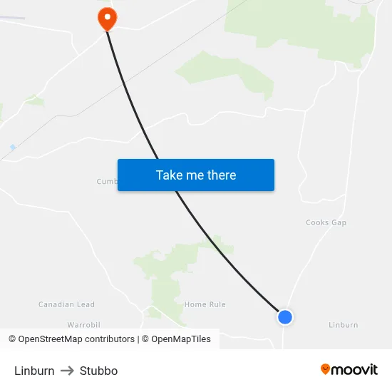Linburn to Stubbo map