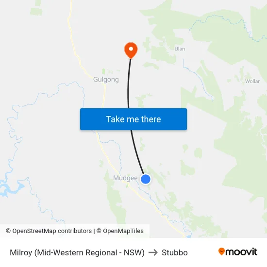 Milroy (Mid-Western Regional - NSW) to Stubbo map