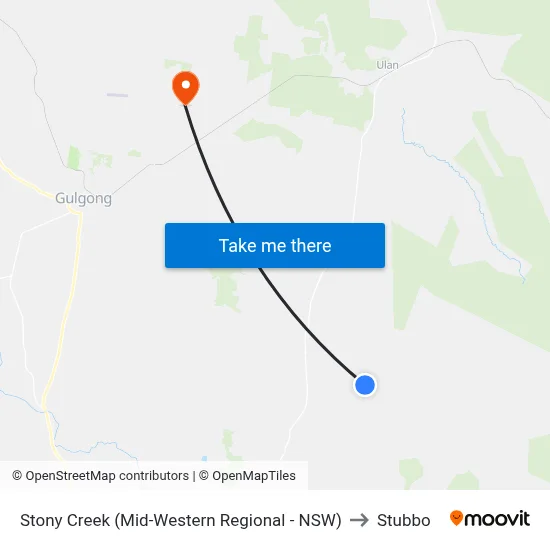 Stony Creek (Mid-Western Regional - NSW) to Stubbo map