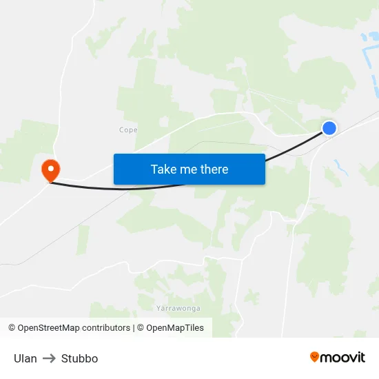 Ulan to Stubbo map