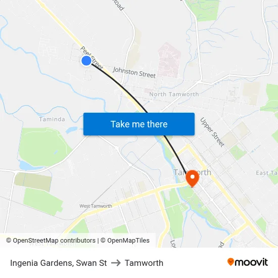 Ingenia Gardens, Swan St to Tamworth map