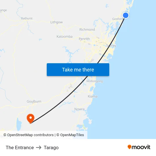 The Entrance to Tarago map
