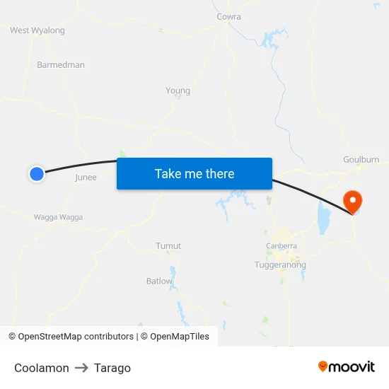 Coolamon to Tarago map