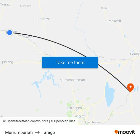Murrumburrah to Tarago map