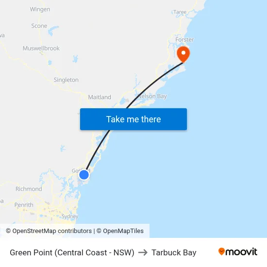 Green Point (Central Coast - NSW) to Tarbuck Bay map