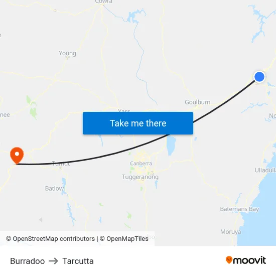 Burradoo to Tarcutta map
