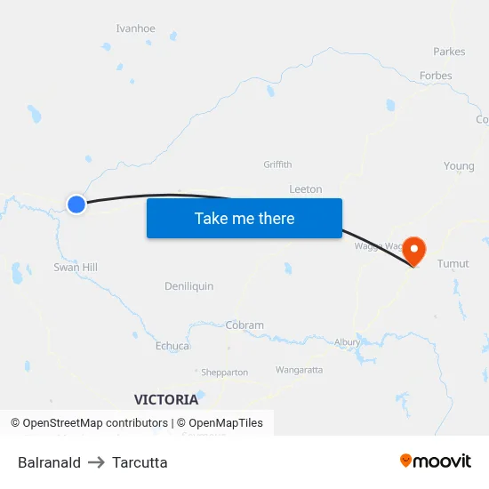 Balranald to Tarcutta map