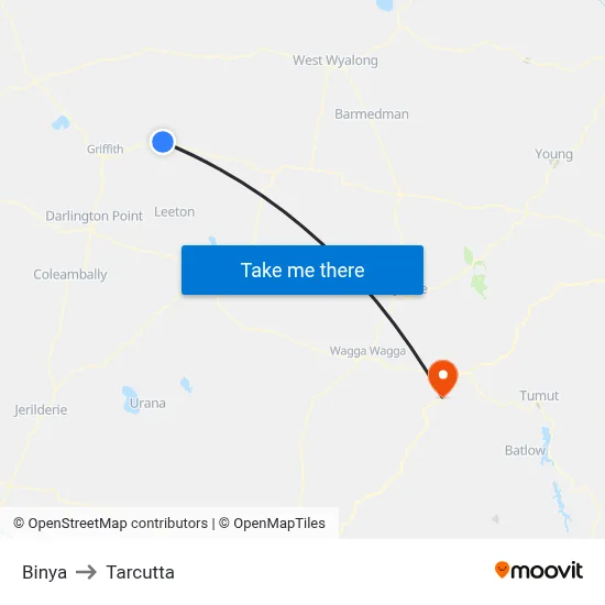 Binya to Tarcutta map