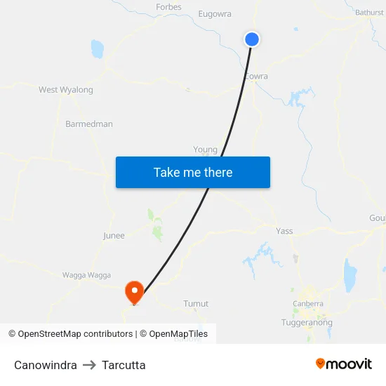 Canowindra to Tarcutta map
