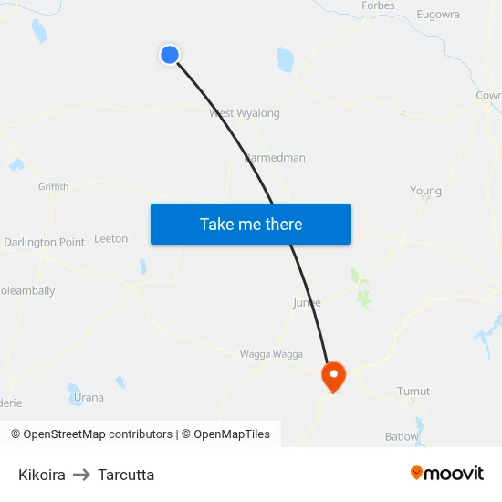 Kikoira to Tarcutta map