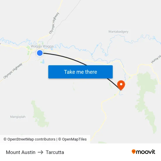 Mount Austin to Tarcutta map