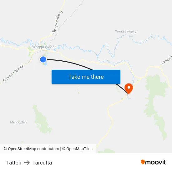 Tatton to Tarcutta map