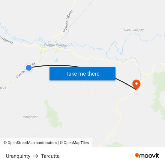 Uranquinty to Tarcutta map