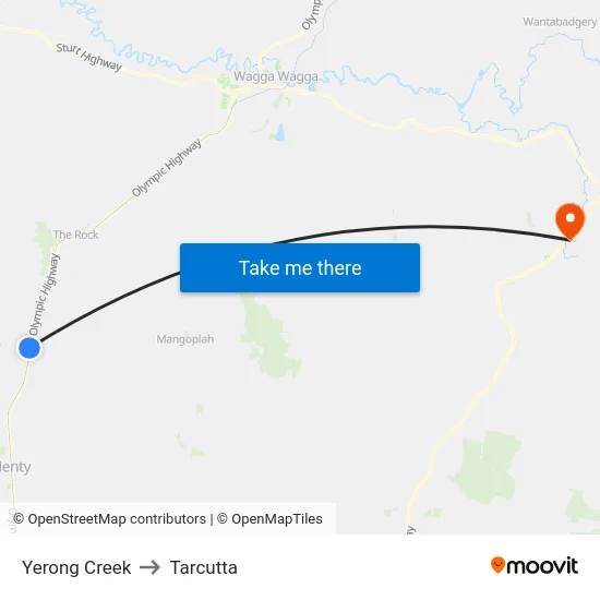 Yerong Creek to Tarcutta map