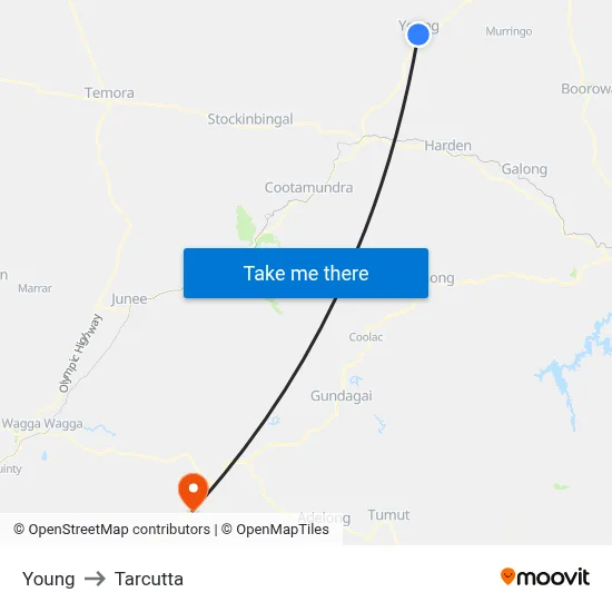 Young to Tarcutta map