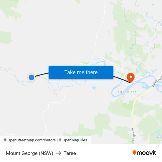 Mount George (NSW) to Taree map